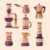 Free vector coffee brewing methods