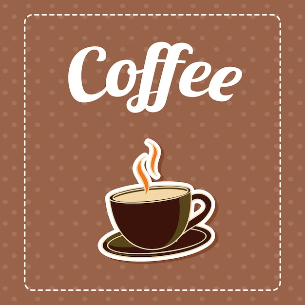 Free vector coffee in brown pattern background