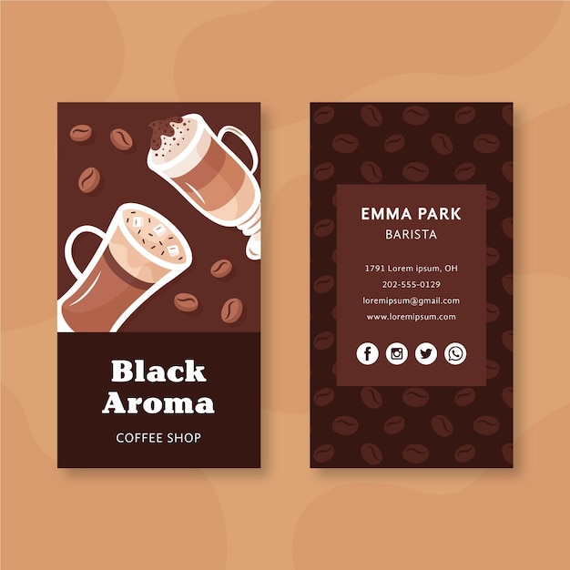 Free vector coffee business card pack template