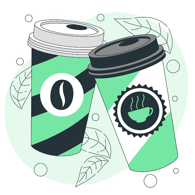 Бесплатное векторное изображение Иллюстрация концепции кофейной чашки