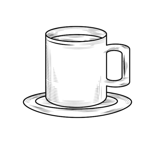 Free vector coffee cup draw illustration design isolated