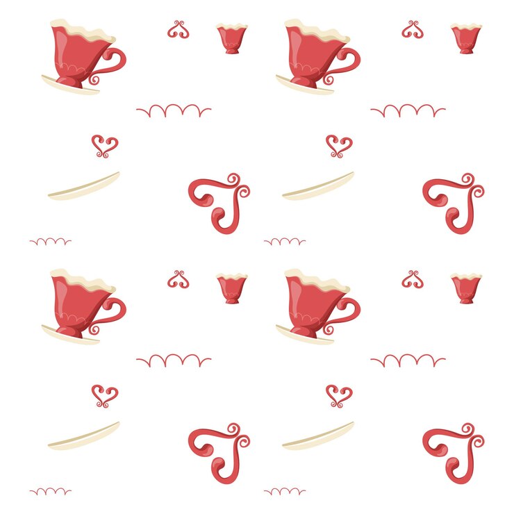 無料Vector コーヒーカップのパターンイラストベクトル