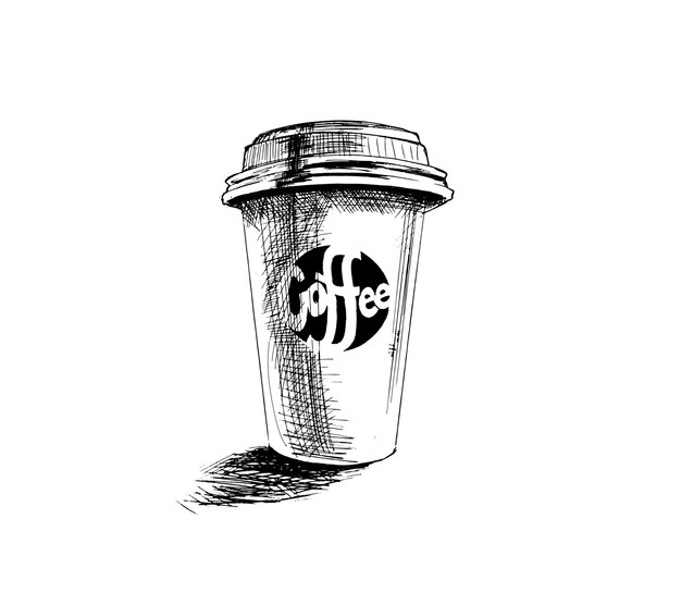 Coffee cup Sketch Vector Background