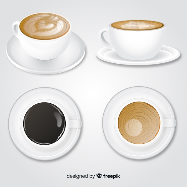 Бесплатное векторное изображение Коллекция кофейных чашек