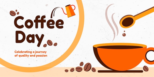 Coffee Day Banner Design – Free Vector Template for Download