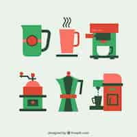 Free vector coffee elements icons