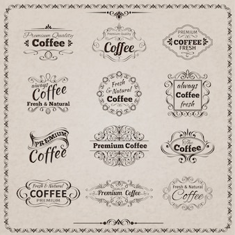 Coffee emblem set