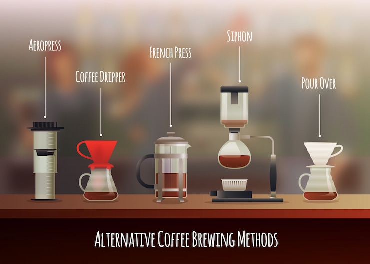 Free Vector coffee equipment composition