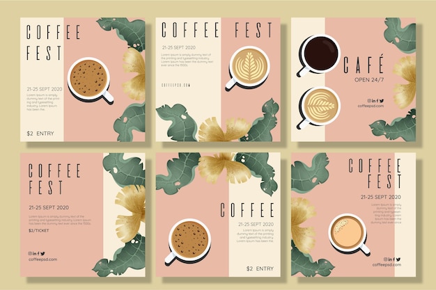 Free vector coffee fest concept