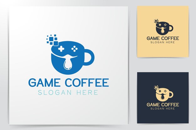 Coffee Game Logo Designs Inspiration, Vector Illustration