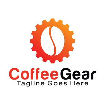 Coffee gear logo design template