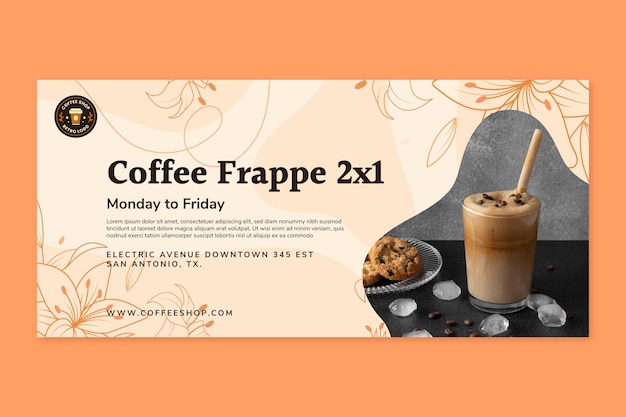 Free vector coffee horizontal banner template