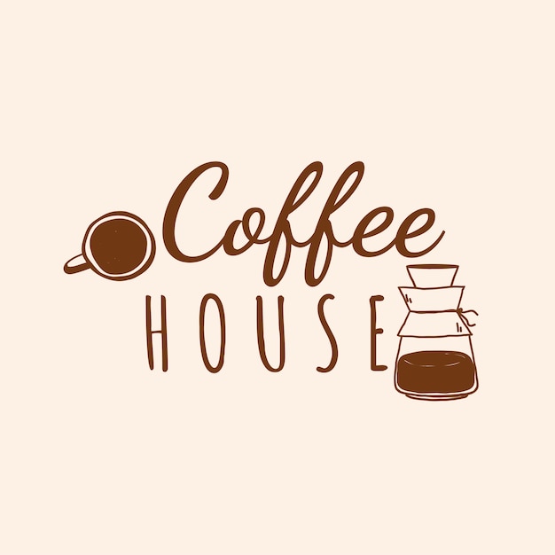 コーヒーハウスカフェのロゴのベクトル 無料ベクター