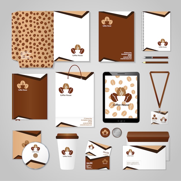 Free vector coffee house identity