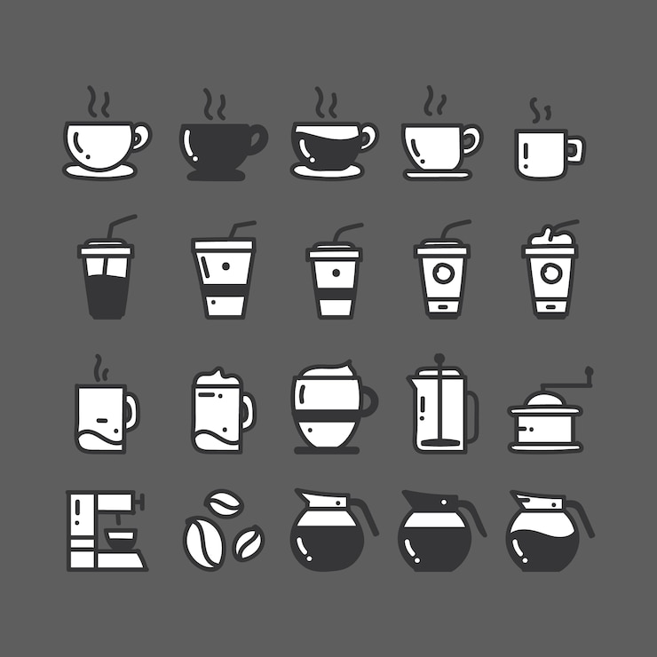無料Vector コーヒーアイコンコレクション