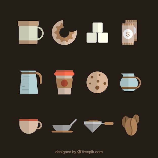 Free vector coffee icons collection