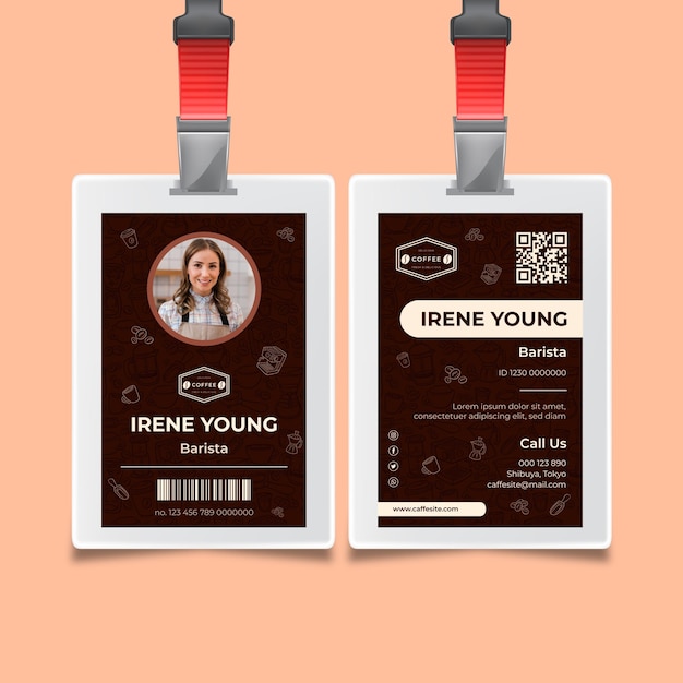 Free vector coffee id card template