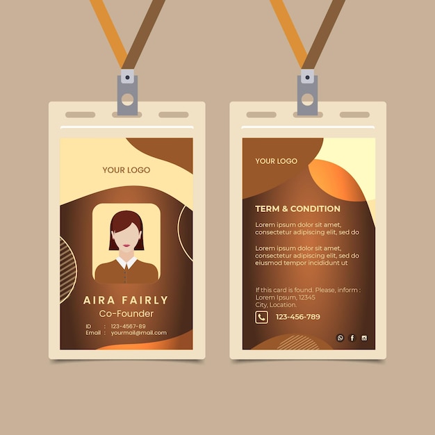 Free vector coffee id card template