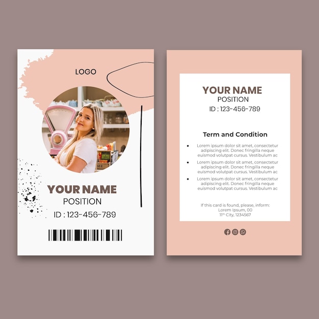 Free vector coffee identity card template