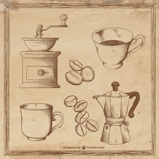 Vettore gratuito illustrazioni di caffè