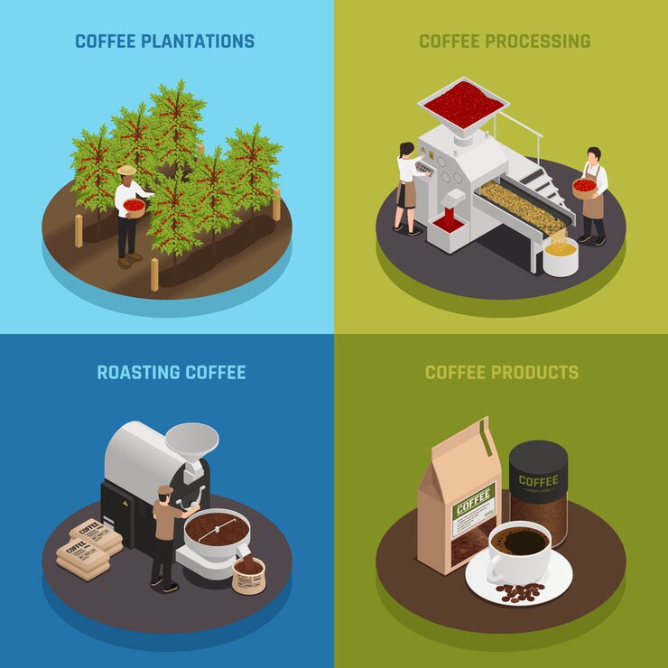 Free Vector coffee industry banner collection