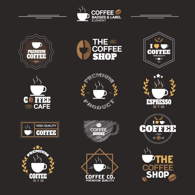 Collezione di etichette di caffè