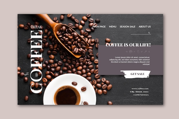 Coffee landing page template