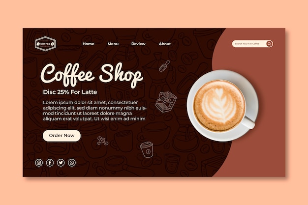 Coffee landing page template