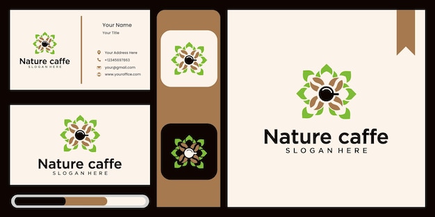 Coffee leaf logo nature logo design template abstract green leaf symbol for coffee shop in nature