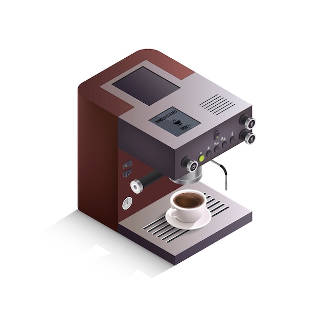 Coffee machine isometric illustration