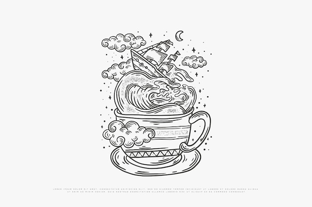 Coffee monoline illustration