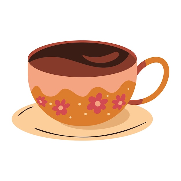 Free vector coffee mug in a plate icon