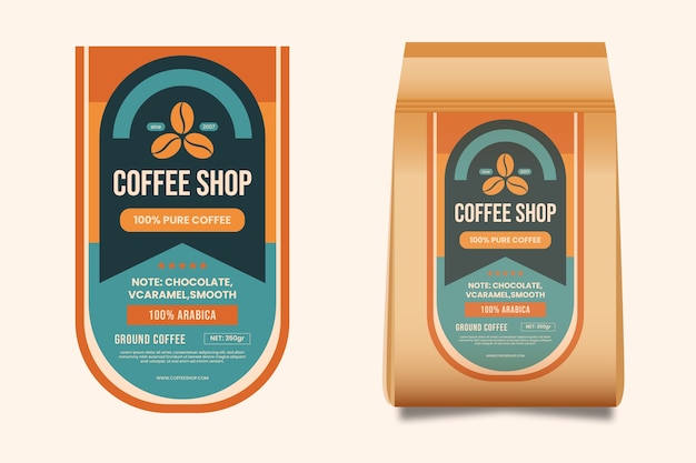 Coffee packaging design template