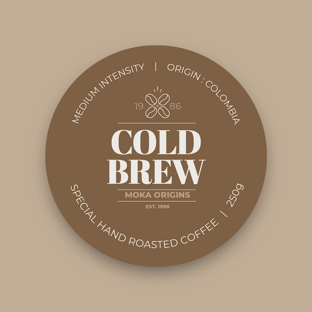 Coffee packaging round sticker