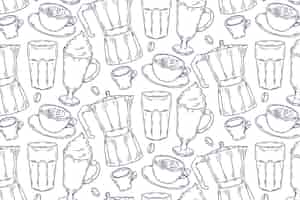 Free vector coffee pattern background