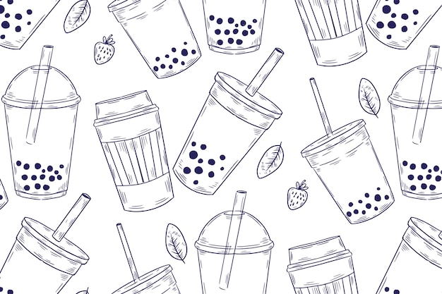 Free vector coffee pattern background