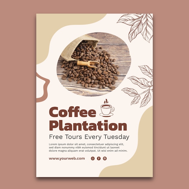 Coffee plantation hand drawn