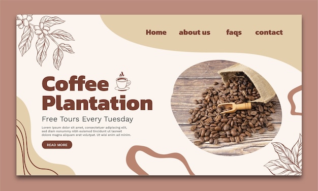 Free vector coffee plantation hand drawn