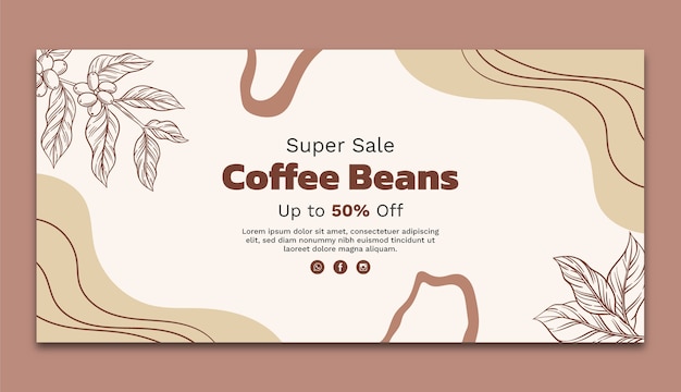 Free vector coffee plantation hand drawn