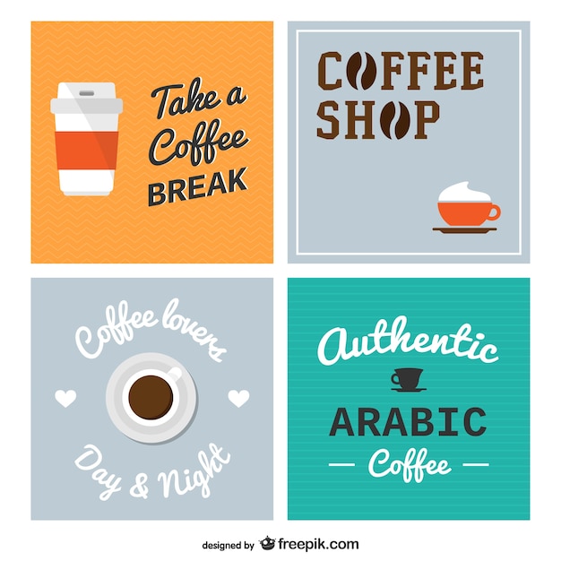 Free vector coffee posters pack