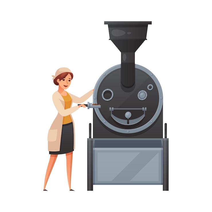 Free Vector coffee production illustration