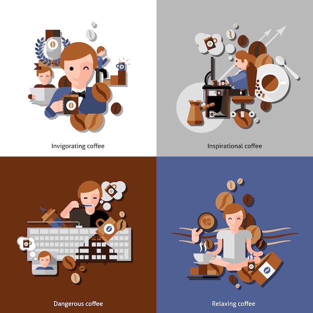 Coffee And Relax Icons Set