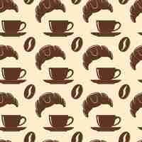 Free vector coffee seamless pattern