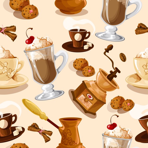 Coffee seamless pattern