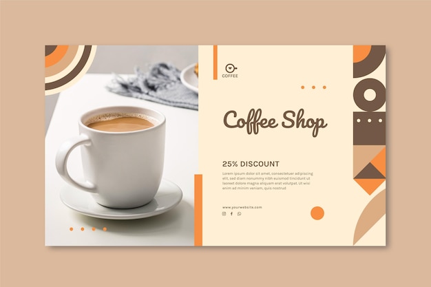 Free vector coffee shop banner template