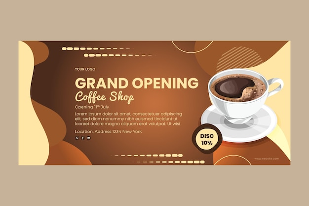 Coffee shop banner template