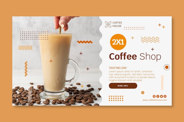 Modello di banner della caffetteria