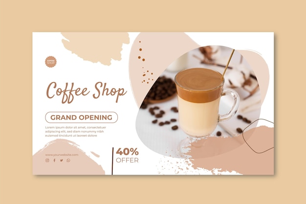 Free vector coffee shop banner template