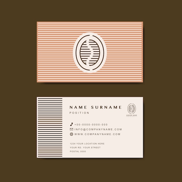 Free vector coffee shop business card template vector