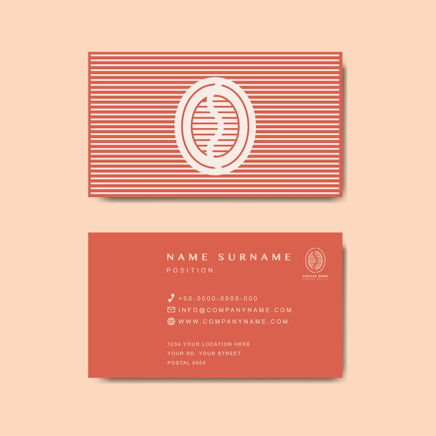 Free vector coffee shop business card template vector